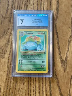 Venusaur 18/130 Holo Base Set II 2 WOTC 2000 Pokemon Card CGC 7 NM - Image 1