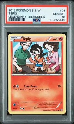 2013 Pokemon B&W Legendary Treasures # 25 Tepig PSA 10 Card GEM MINT Pop 1! - Image 1