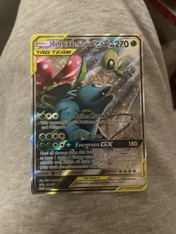 Pokemon Celebi & Venusaur GX Promo TAG TEAM Holo SM167 270HP Card - Image 1