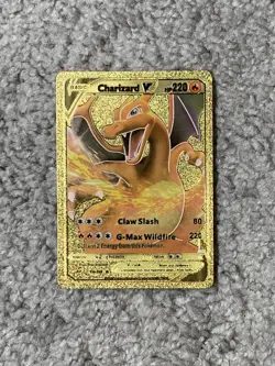 Charizard V HP220 Claw Slash Rare Gold Accent Foil Fan Art Cards - Image 1