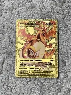 Charizard DX HP500 MAX Wildfire Gold Foil Fan Art Display Card - Image 1