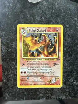 Pokemon Blaine's Charizard 2/132 Gym Challenge Holo Card Damaged Condition - Image 1