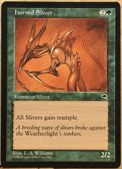 LIMITED EDITION Tempest Vintage MtG Horned Sliver Unplayed NM - Image 1