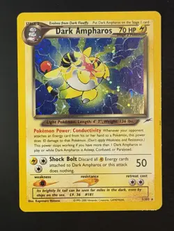 Pokemon TCG Dark Ampharos Holo Rare Card 1/105 Neo Destiny - Image 1