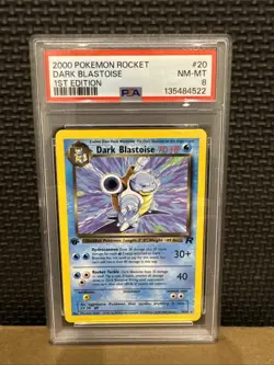 2000 Team Rocket 1st Edition Rare Dark Blastoise Pokemon PSA 8 20/82 - Image 1