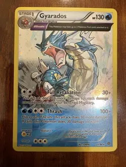 Pokemon Gyarados 21/98 XY Ancient Origins Reverse Holo Rare Damaged - Image 1