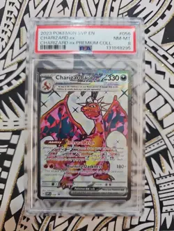 PSA 8 NM-MINT CHARIZARD Ex 56 Pokemon Promo 2023 PREMIUM COLLECTION (295) - Image 1