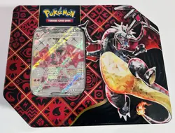 Pokemon Scarlet Violet Paldean Fates Charizard Tin Factory Sealed (NEW) - Image 1
