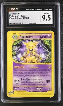 POKEMON CGC MINT+ ALAKAZAM 33/165 EXPEDITION 2002 WOTC NINTENDO - Image 1