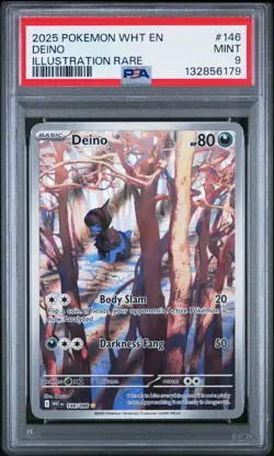 PSA 9 2025 POKEMON WHT EN-WHITE FLARE 146 DEINO ILLUSTRATION RARE - Image 1