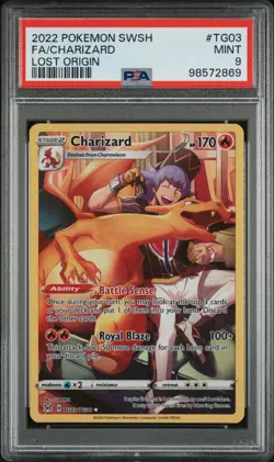 Charizard Full Art #TG03 Trainer Gallery PSA 9 MINT Pokemon Lost Origin 2022 EN - Image 1