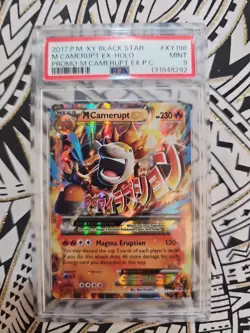 2017 POKEMON XY BLACK STAR PROMO #XY198 M CAMERUPT EX-HOLO PSA 9 MINT (292) - Image 1