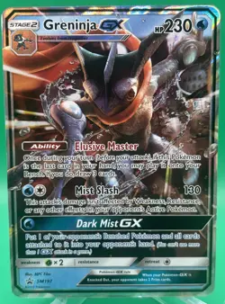 Pokemon Greninja GX TCG SM197 Sun & Moon Rare Holo Black Star Promo NM - Image 1