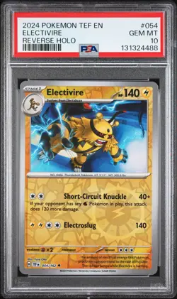 PSA 10 - 2024 POKEMON TEF EN-TEMPORAL FORCES 054 ELECTIVIRE REVERSE | POP 3 - Image 1
