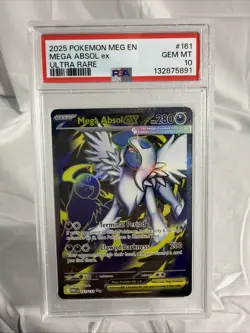 2025 Pokemon MEG EN-MEGA Evolution ULTRA RARE #161 Mega Absol EX PSA 10 - Image 1