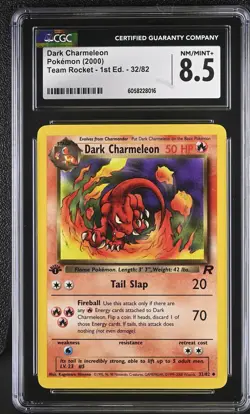 Pokemon CGC 8.5 Dark Charmeleon 32/82 - Team Rocket - 1st Ed., 2000 - Image 1