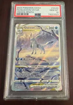 2023 Pokemon Crown Zenith Glaceon VStar GG40/GG70 PSA 10 GEM - Image 1