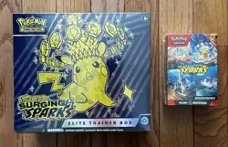 Pokemon Scarlet and Violet Surging Sparks ETB + Booster Bundle New Sealed - Image 1