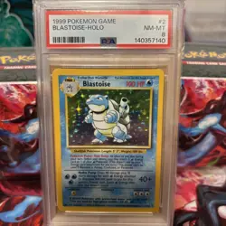 1999 Pokemon Card Game Base Set BLASTOISE #2/102 PSA 8 - Image 2
