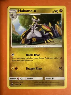 Hakamo-o Pokemon Card Crimson Invasion Sun & Moon TCG 76/111 NM - Image 1