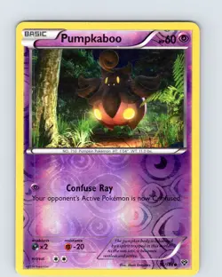 Pokemon TCG Pumpkaboo XY base Set 56/146 Reverse Holo Common Card Played LP - Image 1