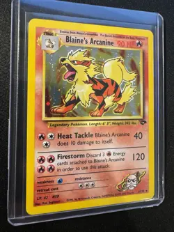 Blaine’s Arcanine Holo 1/132 Gym Challenge WotC Vintage Pokemon Card NM - Image 2