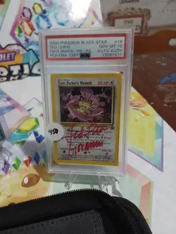 Ted LewSigned Black Star Meowth Promo Pokemon Card Psa 10 - Image 1