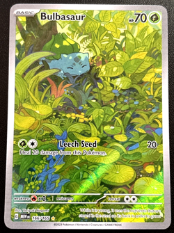 Pokemon TCG Bulbasaur 166/165 Scarlet & Violet 151 Illustration Rare NM Card - Image 1