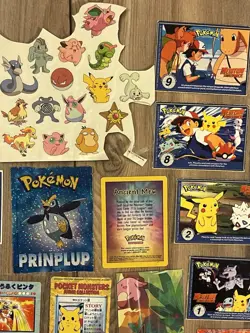 Pokemon Cards & Stickers Lot Of 35 3D PokeTrivia Tattoos Vintage 90s Y2K - Image 3