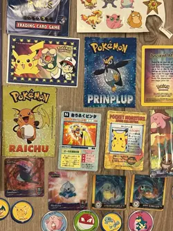 Pokemon Cards & Stickers Lot Of 35 3D PokeTrivia Tattoos Vintage 90s Y2K - Image 5