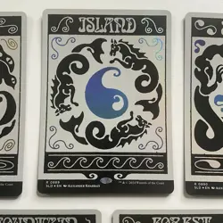 MTG Set Of 5 Basic Lands *Rainbow Foil* MagicCon Atlanta FIAB MT/NM Free Ship - Image 5