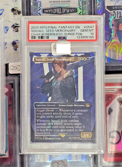 Squall ~ SEED Mercenary - Final Fantasy MTG Borderless Surge Foil 0547 - PSA 10 - Image 1