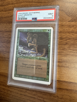1994 Magic The Gathering MTG Revised Giant Growth - PSA 9 - Image 1