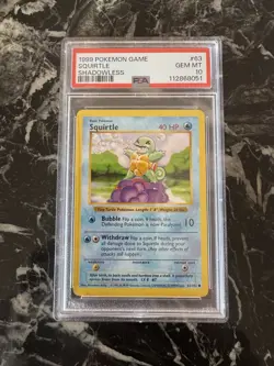 1999 Pokemon TCG Squirtle Base Set 63/102 Shadowless - Image 1