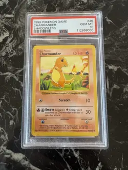Pokemon Charmander 46/102 Shadowless Base Set 1999 PSA 10 - Image 1