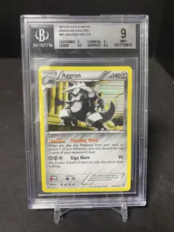 2012 Pokemon Black & White Dragons Exalted Aggron Holo #80 BGS 9 9, 9, 9.5, 9.5 - Image 1