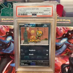 Pokemon Scraggy 057/086 Master Ball PSA GEM MT 10 - Low POP-POP 8 Total POP 15 - Image 1