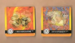 Pokemon LOT OF (2) 1999 ARTBOX POKEMON ACTION FLIPZ PREMIER ED # 18 &34 PIDGEY - Image 1