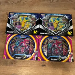 Pokemon TCG: Hoopa V Box (x2) & Pikachu V Box (x2) - Sealed & New - Image 1