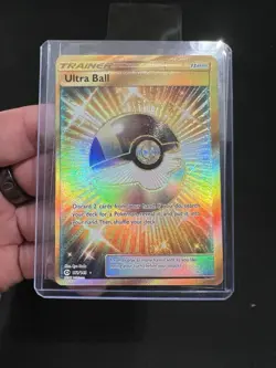Ultra Ball Secret Gold 161/149 SM Base Set Holo Sun & Moon Pokemon NM - Image 1