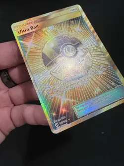 Ultra Ball Secret Gold 161/149 SM Base Set Holo Sun & Moon Pokemon NM - Image 3