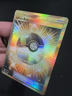 Ultra Ball Secret Gold 161/149 SM Base Set Holo Sun & Moon Pokemon NM - Image 5