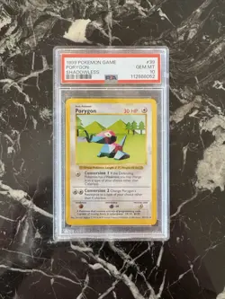 1999 Pokemon Base Set Shadowless #39 Porygon PSA 10 - Image 1