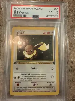2000 POKEMON ROCKET 1ST EDITION #55 EEVEE PSA 6 - Image 1