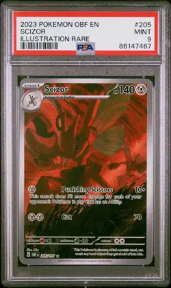 Scizor Pokemon Obf En-Obsidian Flames 205 NM PSA 9 - Image 1