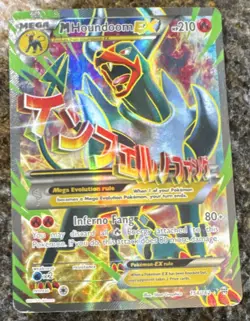 Pokemon TCG M Houndoom EX 154/162 Breakthrough Ultra Rare Full Art Holo - Image 1