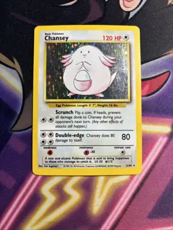 Chansey 3/102 Base Set Holo Rare Pokemon LP/MP - Image 1