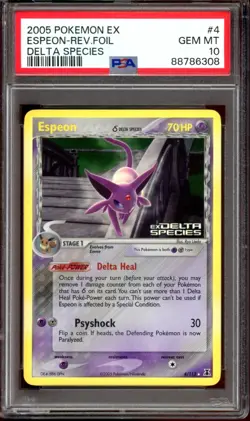PSA 10 GEM MINT Espeon EX Delta Species Reverse Holo Rare 4/113 Pokemon - Image 1