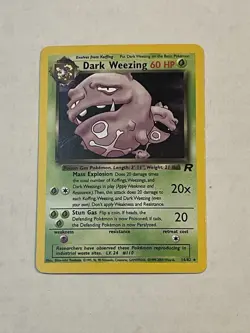 VTG Pokemon TCG Dark Weezing 14/82 Team Rocket Unlimited Holo Rare WOTC *DMG* - Image 3