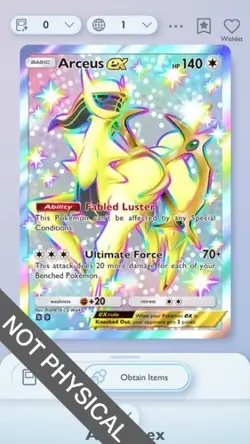 Pokemon TCG Pocket - Arceus 2 ⭐ Shiny, Mega-Rising, English - Image 1